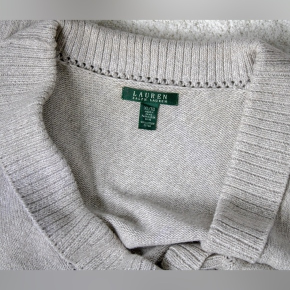 Lauren Ralph Lauren Double Breasted Shawl Collar Women’s Gray Cardigan Size L - Picture 7 of 8